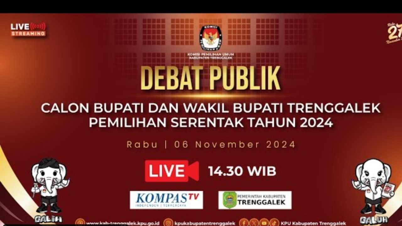 Link Live Streaming Debat Pilkada Trenggalek, Dimulai Hari Ini Pukul 14.30 WIB